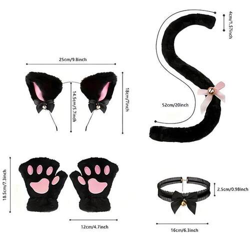 Halloween costume cat cosplay costume ears and tail set万圣