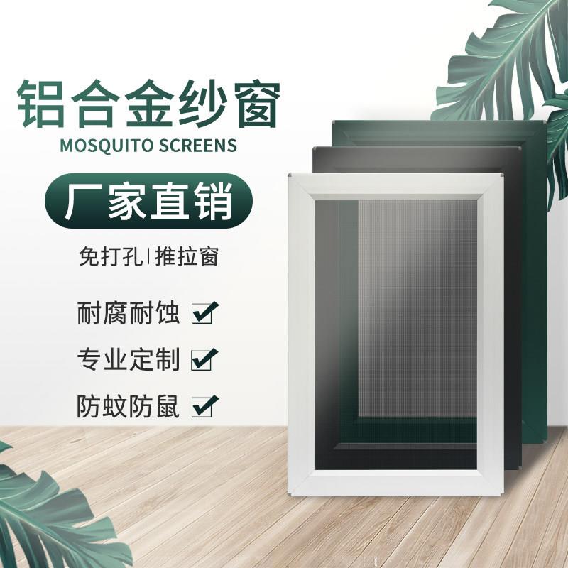 纱窗推拉式铝合金纱窗定制平移沙窗门自装防蚊窗户金刚网不锈钢