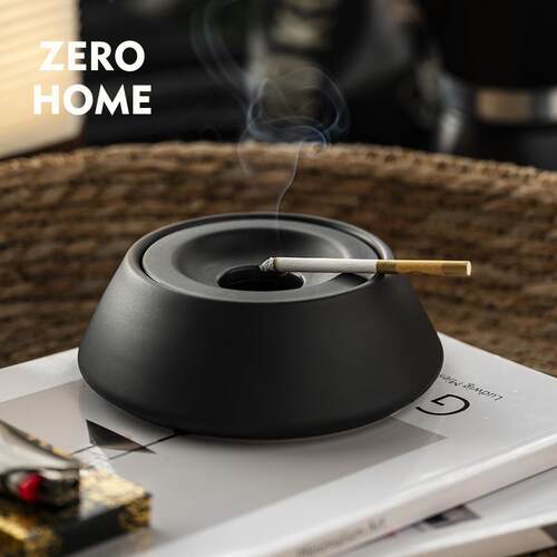 ZEROHOME丨简约创意带盖子时尚烟灰缸防飞灰家用客厅高级感防风烟