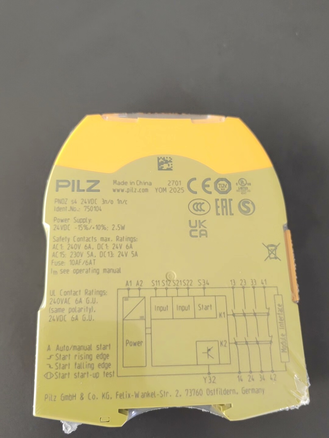 2025年产 PNOZ S4 750104 皮尔兹全新原装安