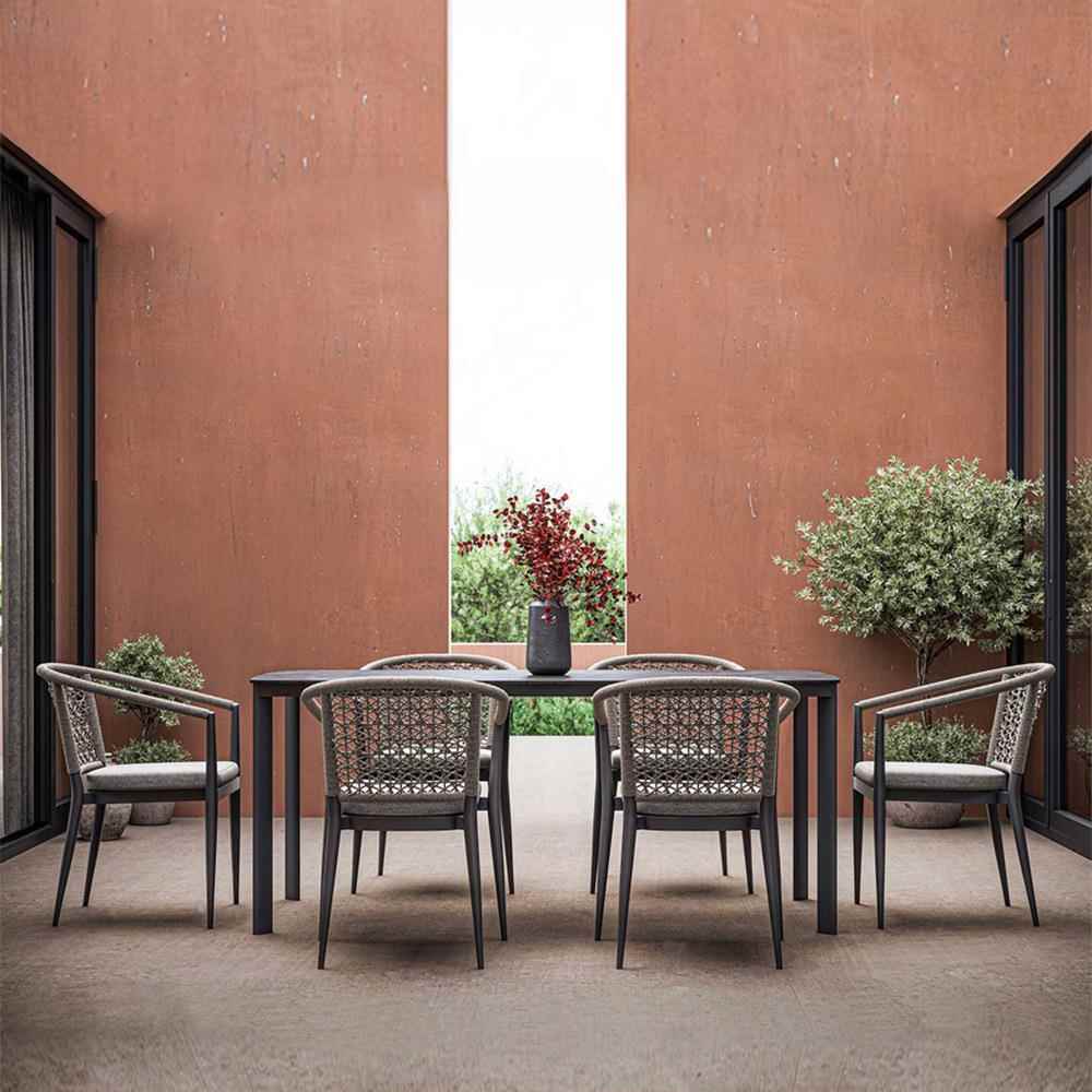 户外餐桌椅北欧阳台铝合金庭院简约休闲小藤编三件组合室露天家具