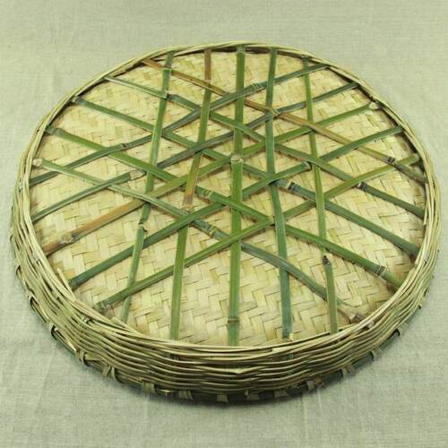 竹编竹制品家用圆簸箕手工竹筛子无孔有孔天然竹匾晾晒装饰工艺礼