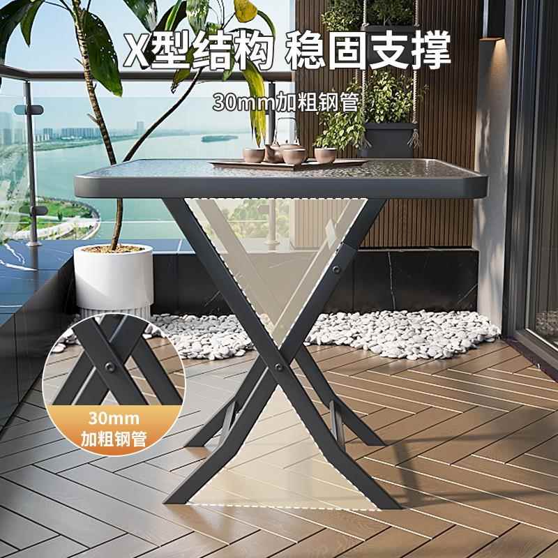 #折88810274叠桌餐桌家用简房易小方桌阳台折叠桌饭户外圆桌子出