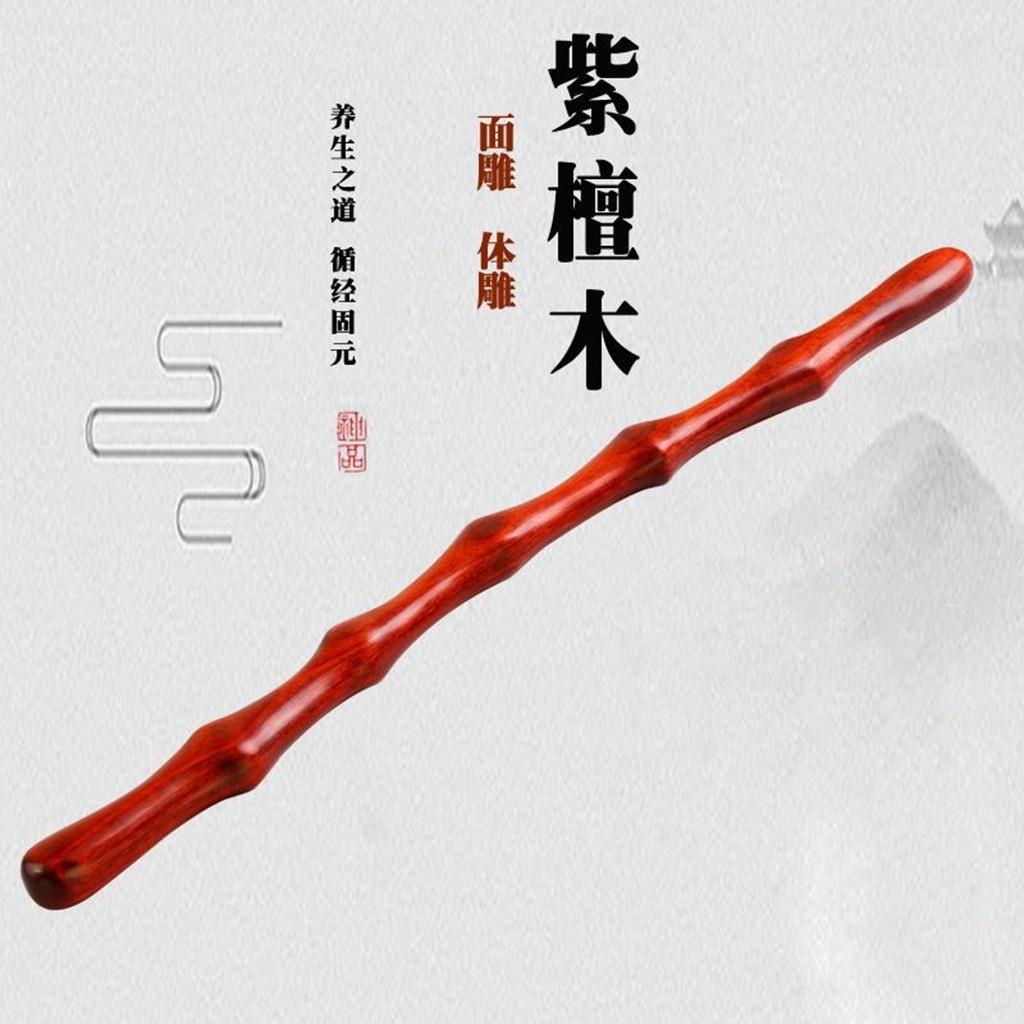 紫檀擀筋棒波浪弧度全身木质按摩棒雕刻手工艺美容院按摩棒