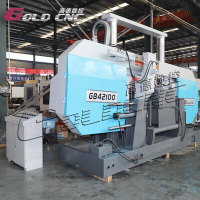 工业级重型卧式锯床GB42100双立柱防震底座模具钢圆钢金属锯床