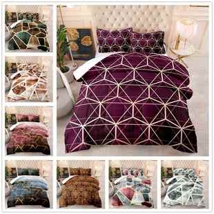 外贸eBay胖被子几何羽丝棉数码 印花绗缝被褥夏被