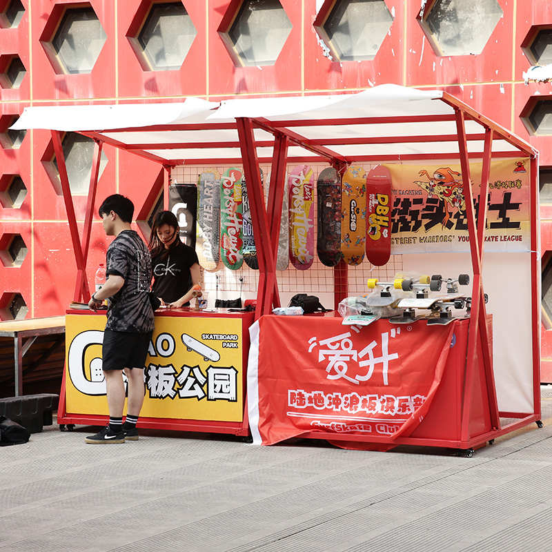 集市摊位架夜市地摊车集市摆摊货架售货车金属活动棚架移动小摊位