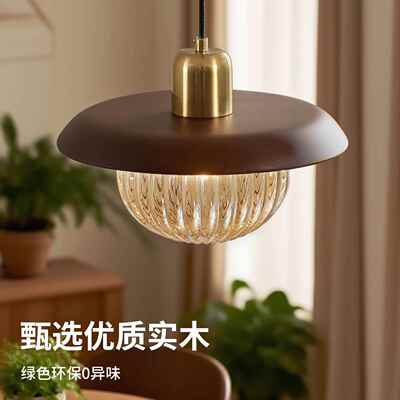 复古南瓜床头吊卧室吊线小灯过道玄ANU灯关头灯中古风法式床吊灯L