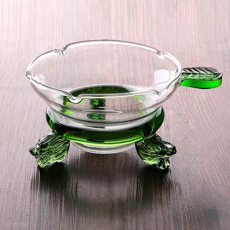 玻璃茶漏网布三足龙头高硼硅玻璃茶漏过滤器分茶器绿叶黄叶