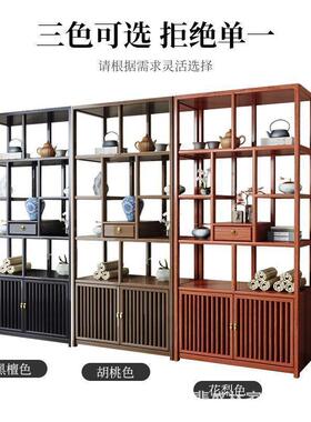 实木仿博古断架多宝阁中式古书架办公室商铺隔架茶柜摆架PYP件陈