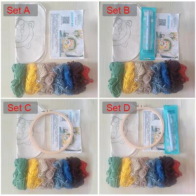 DIY Whale Embroidery Kit Punch Needle Stitching Craft Set Pa