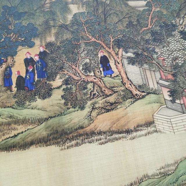 郎世ULA宁茧图卷书画人物长卷画高清微仿古复制临摹手卷国献装饰