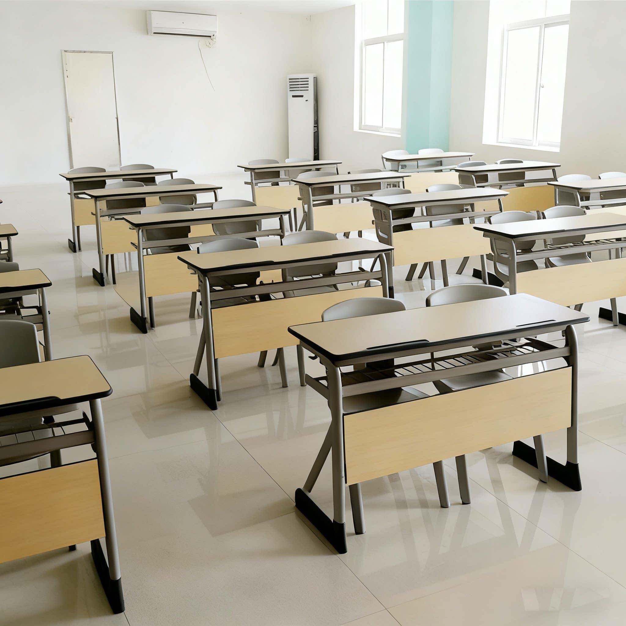 单双人学生课桌椅培训桌学校凳子教室辅导机构托管班桌椅补习班级