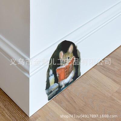 3pcs Realistic Mouse Hole Wall ers for Corner Stairs Funny H