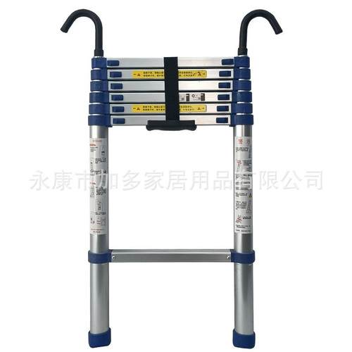 铝合金梯子伸缩梯折叠带钩子加厚工程阁楼梯子家用梯升降梯直梯
