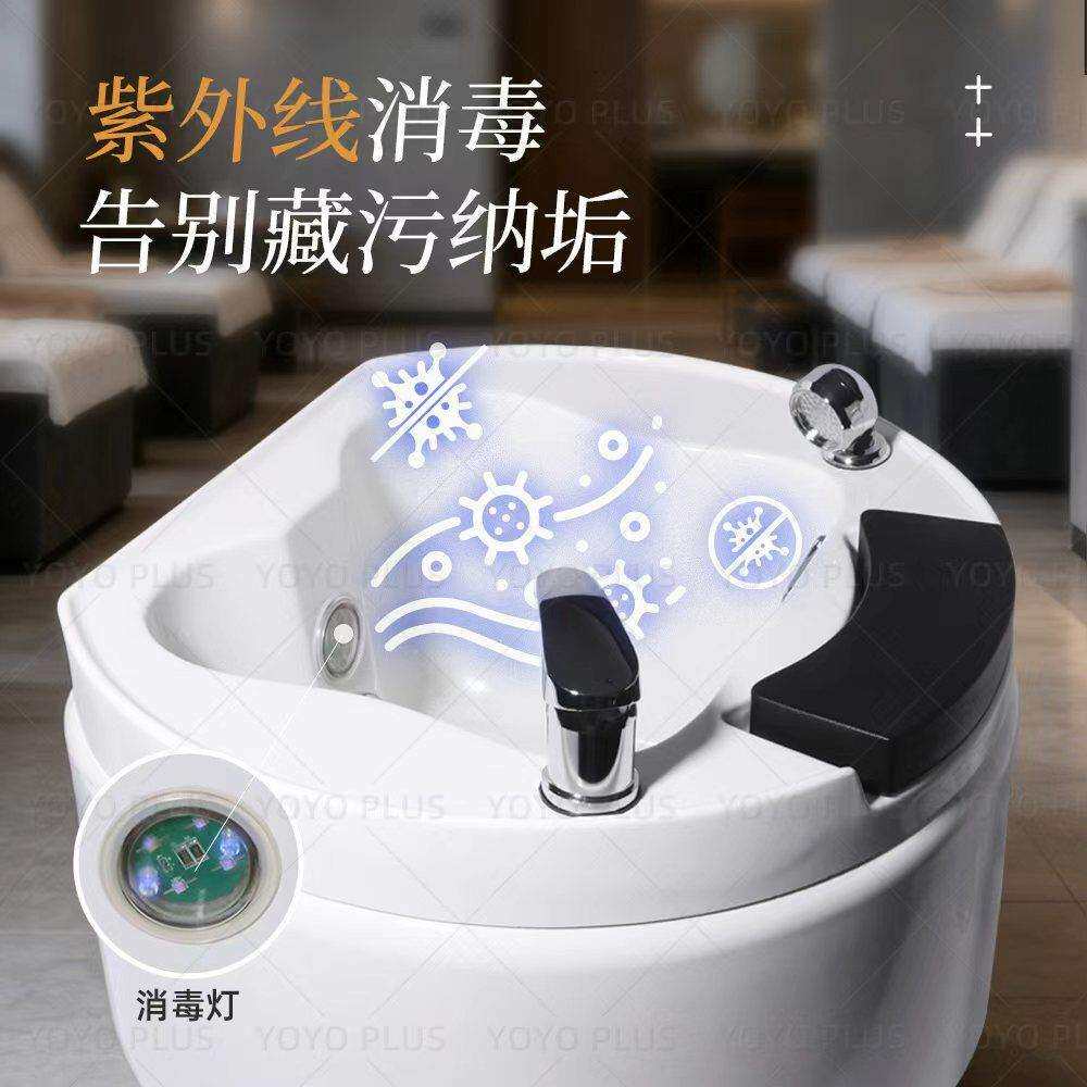 跨智能恒力温加热沐足盆冲浪七846彩克灯美甲圆形亚洗脚泡境脚盆