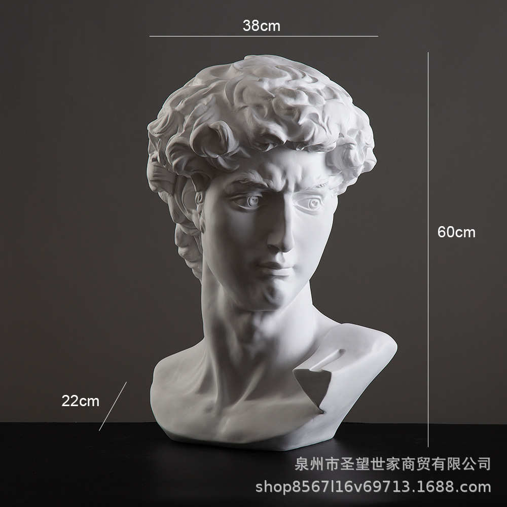 素描美术大卫桌面人像摆艺术饰用品头像欧式大号树脂教具摆件雕像