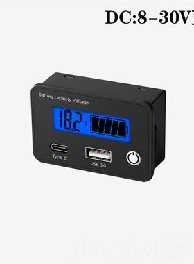 新款铅酸电S池电瓶电压电锂量显示器UB口快p充Tye-C多功能检测仪