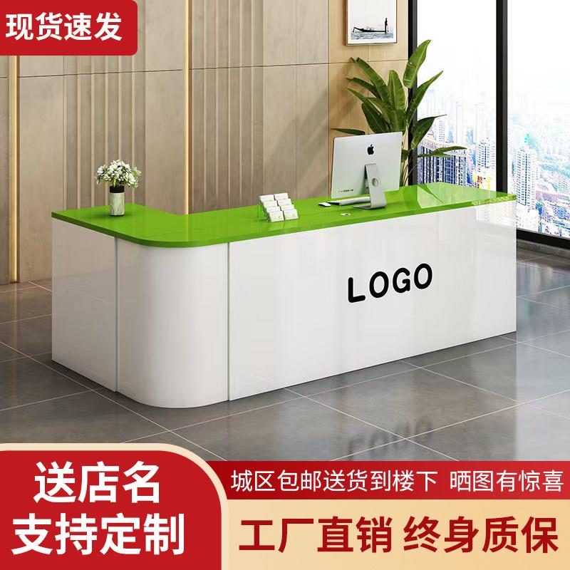 简约现代创意水果店收银台 服装店用可储藏拐角柜台 左右转角白+