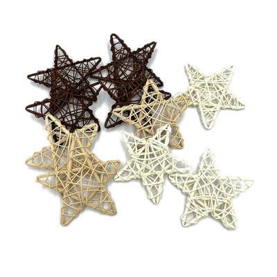 10pcs 5cm/6cm Natural Rattan Stars Wicker Rattan Stars for H