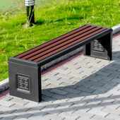 户外公园长椅锌合金广场座椅防腐木塑木实木长条凳小区休闲椅子