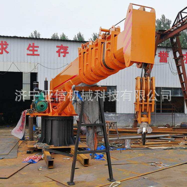 固定式液压码头吊游艇甲板伸缩臂吊机克令吊车