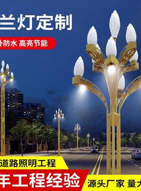 玉兰灯led庭院景观灯户外照明市电路灯工程艺术高杆灯中华灯