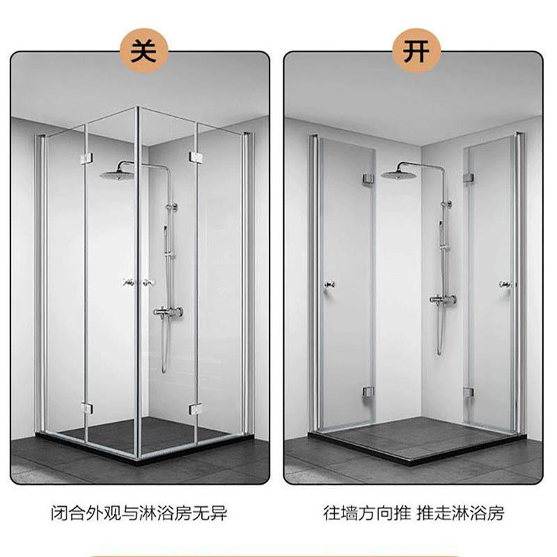 新款直销网红淋浴房折叠门省空间浴室方型对角开卫生间方形形玻璃