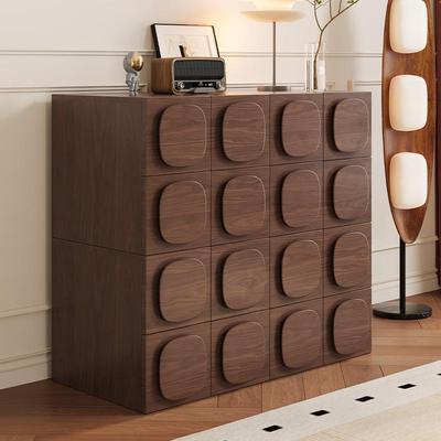 中古风卡门柜胡桃色实木斗柜客厅电视柜覆古风储物床头柜收纳柜