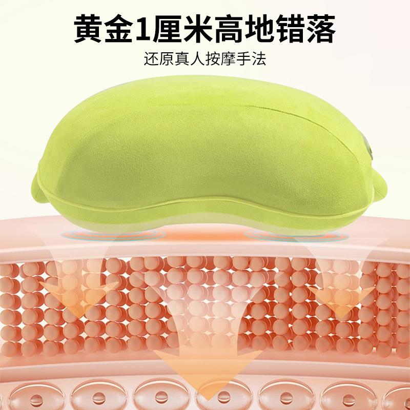 新款直销按摩器小型按摩枕腰部专用颈部两用热敷揉捏多功能按摩背