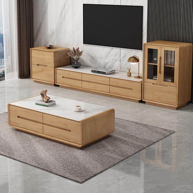实木岩板电视柜茶几组合北欧现代简约客厅家用地柜边柜实木电视柜,住宅家具,茶几+电视柜,淘宝优惠券,粉丝福利购,淘宝优惠卷
