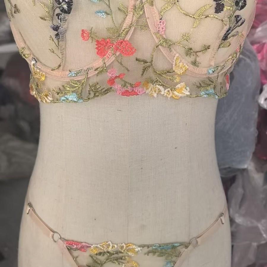 set bra Sexy single sexy layer floral small underwire