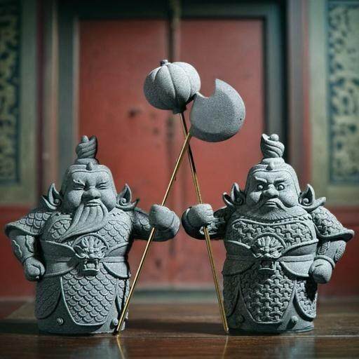 创意入户玄关门神摆件哼哈二将镇宅乔迁新居礼品家居装饰品新中式