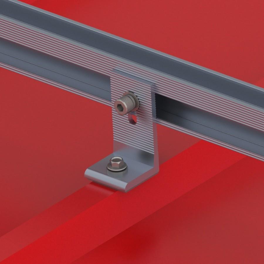 斜屋顶安装电池板支架短导轨安装铁皮瓦屋面安装铝合金支架