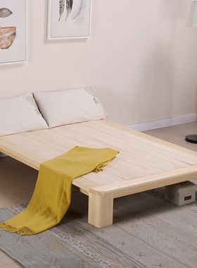 实木床架榻榻米硬板排骨架现代简约单双人床无床头民宿小户型定做