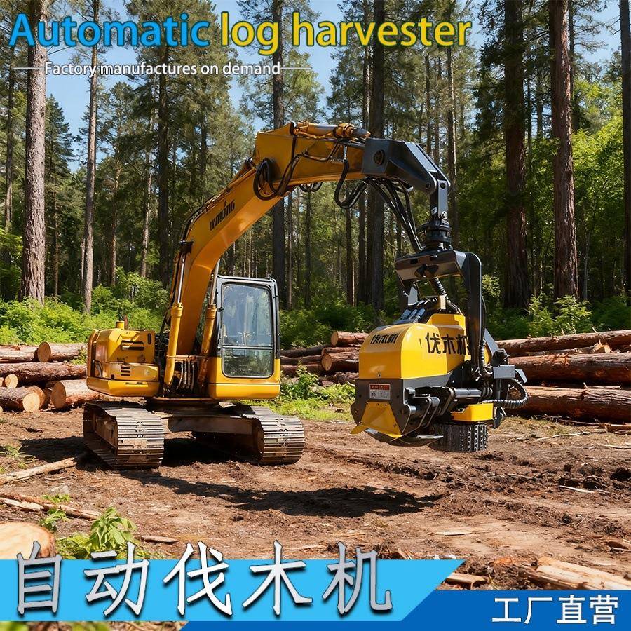 全自动伐木机挖掘机修剪抱夹锯液压切木锯伐树锯可出口哈萨克斯坦