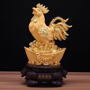12生肖鸡摆件十二生肖属相鸡风水生肖本命年创意绒沙金树脂工艺品