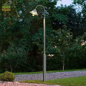 单头弧形庭院灯简约个性 镀锌钢庭院灯创意人行道小区商业街道路灯