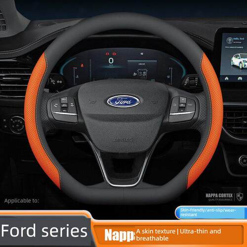 适用福特方向盘套锐际福睿斯福克斯金牛座翼虎蒙迪欧锐界真皮把套
