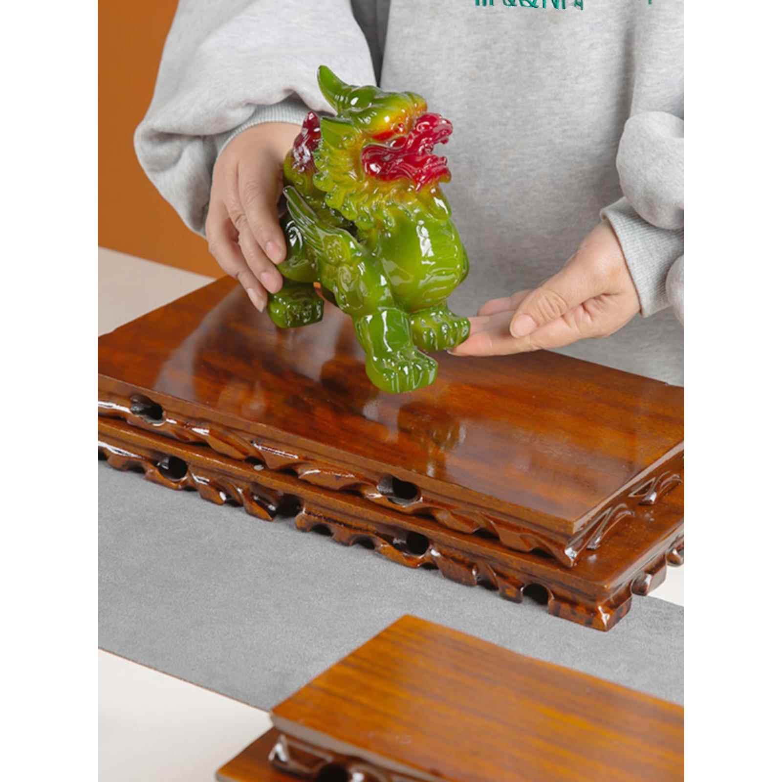 复古怀旧整装长方形工艺品摆件底座古玩奇石鱼缸木架貔貅麒麟底托