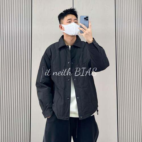 它没有偏见轻量级羽绒服男子2024年冬季新翻领衬衫风格夹克
