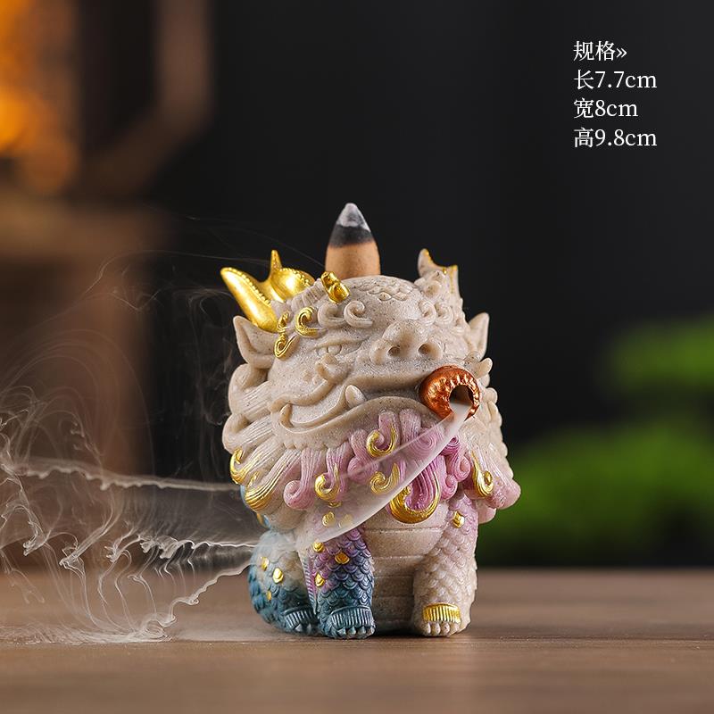 高档倒流香设貔貅国桌面摆件茶室茶宠台摆书房招财装饰博古前架潮