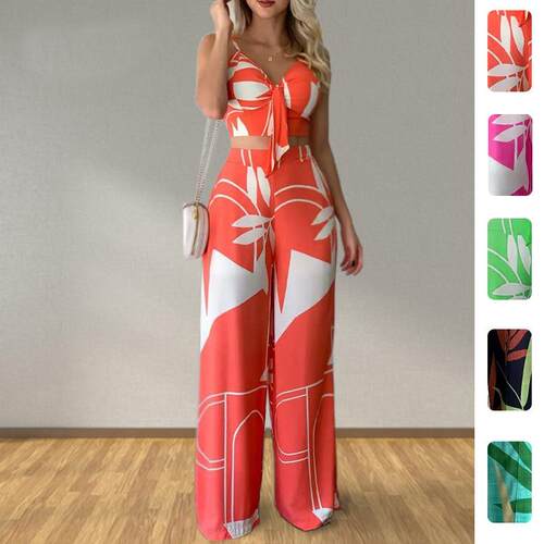 Women's straight leg pants and camisole set