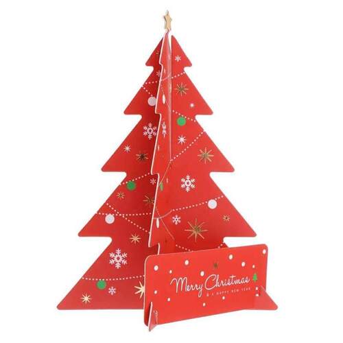 3D Merry Christmas Tree Greeting Card Postcard Birthday Mess