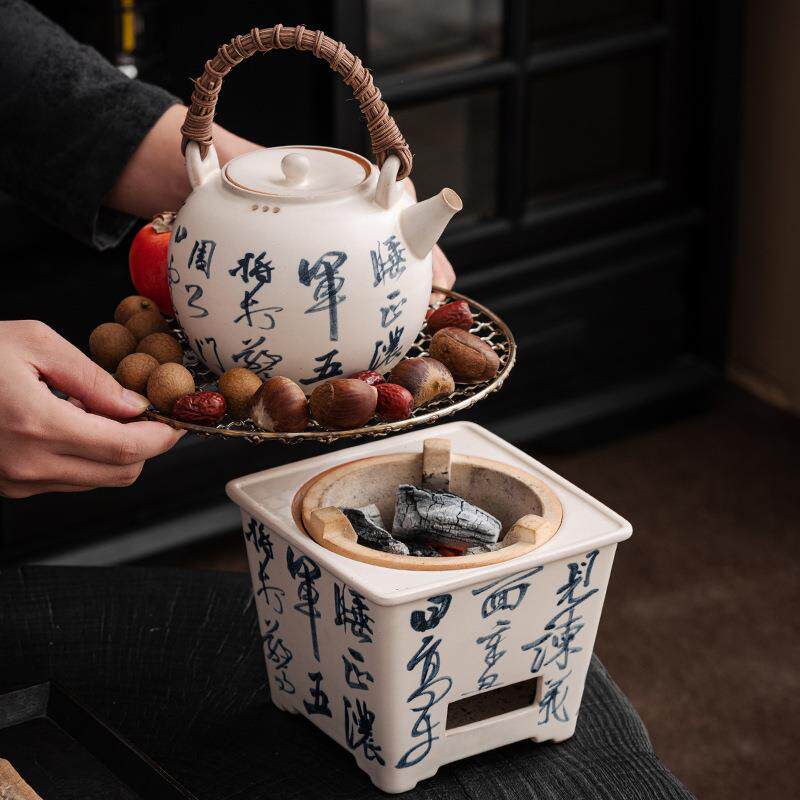 围炉煮茶器烤茶手写木炭炉家用室内日式陶瓷户外烧烤火炉子烧水壶