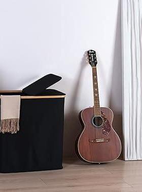 跨境可折脏衣篮1衣40L防对开双盖实心叠水楠竹收纳筐玩AGQ具防尘