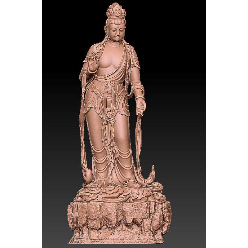 文件圆雕图三维立体图观音菩萨佛像雕刻机模型stl3d打印3