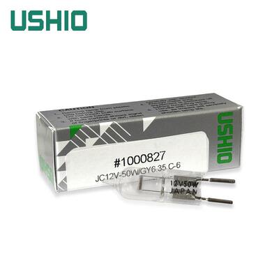 USHIO牛尾卤钨灯泡JC 12V50W GY6.35 C-6横丝光学显微镜JC 12V50W