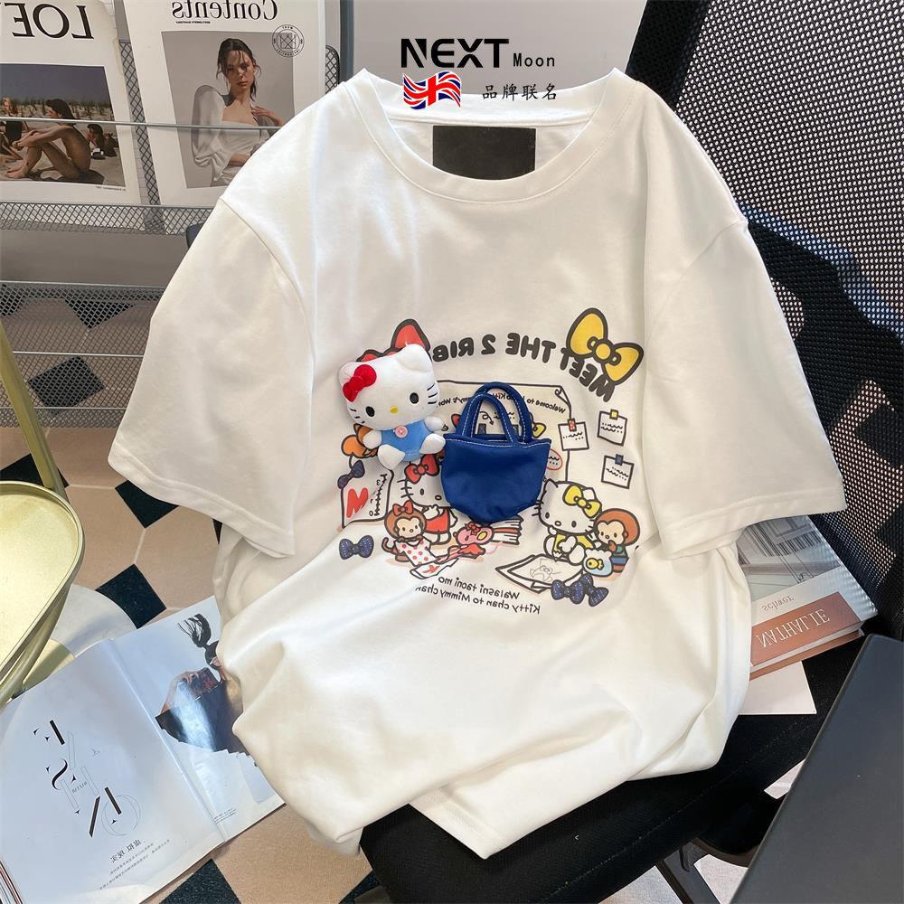 Next Moon英国联名日系甜美可爱立体凯蒂猫短袖t恤女夏季设计感