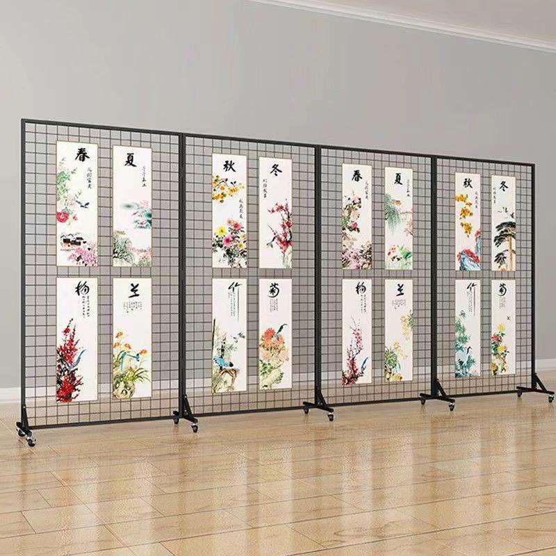 折叠网架幼儿园作品展示架画室画展览架落地室外移动绘画作品展架